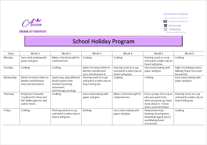 School Holiday Interactive Program image