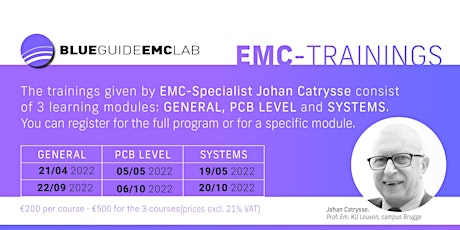 Imagem principal do evento EMC-Trainings by Johan Catrysse, English, Session 2 2022