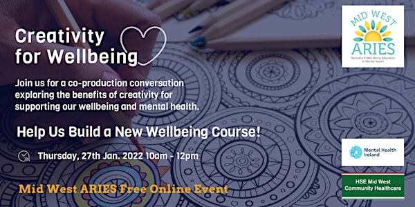 Free Workshop: Creativity for Wellbeing (Co-Production Conversation)
