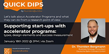 Quick Dip Webinar: Supporting start-ups with accelerator programs tickets