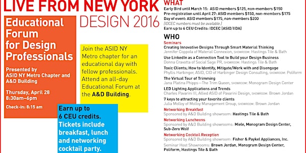 Live from New York: Designer Educational Summit 2016