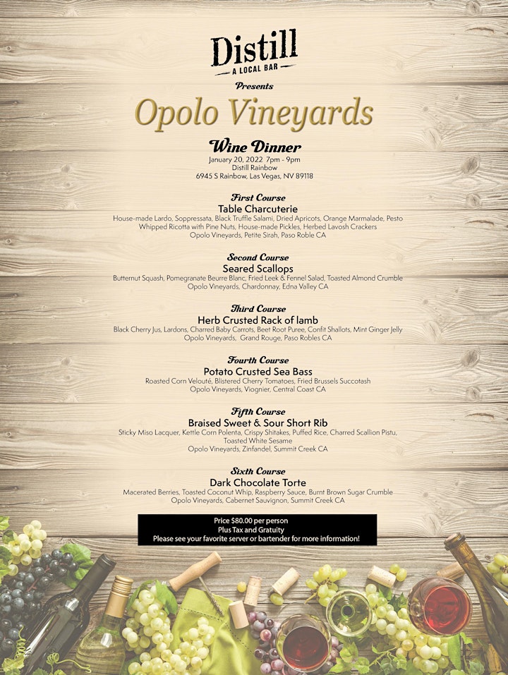 
		Distill Rainbow Presents: Opolo Vineyards Wine Dinner image

