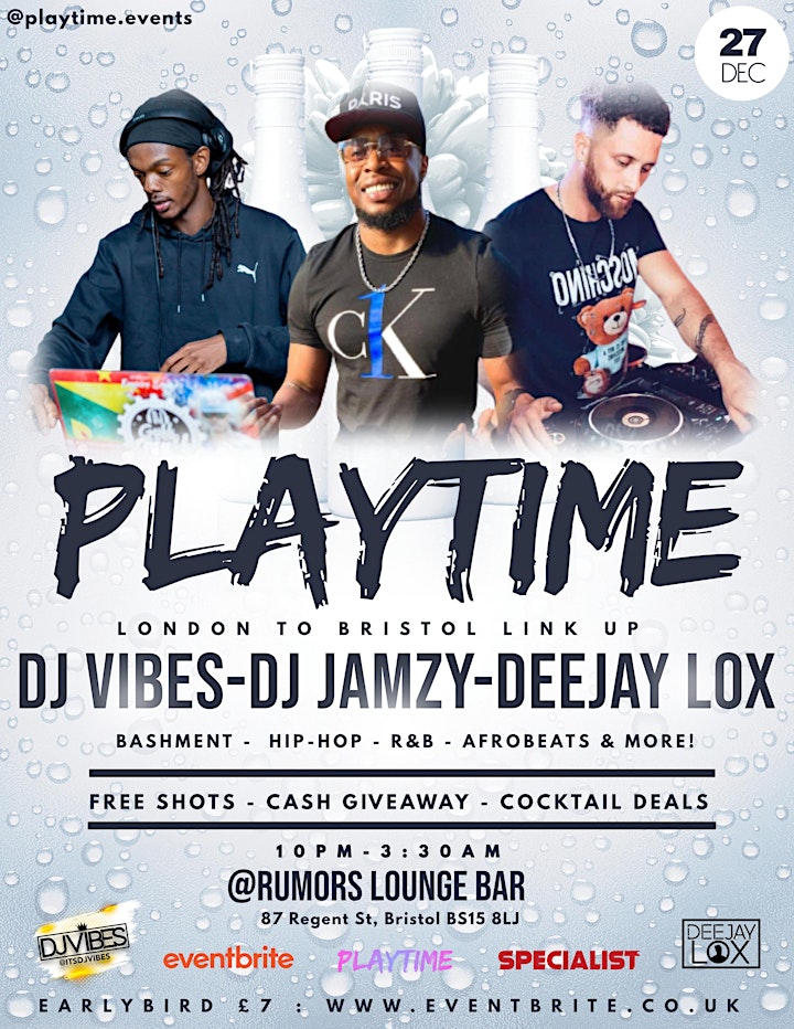 
		PLAYTIME - DJ VIBES, DJ JAMZY & DEEJAY LOX image
