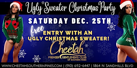 Cheetah Southern Pines Ugly Christmas Sweater Party