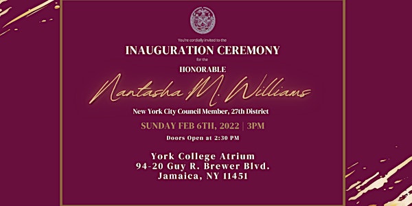District 27 New York City Council: Nantasha Williams Inauguration Ceremony