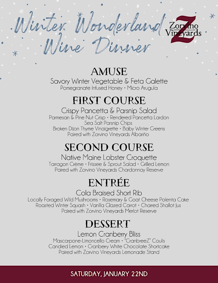 
		Winter Wonderland Wine Pairing Dinner image

