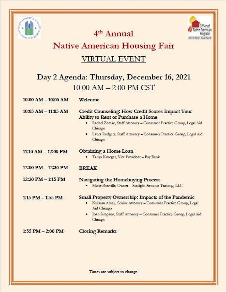 
		4th Annual Chicagoland Native American Housing Fair - VIRTUAL EVENT image
