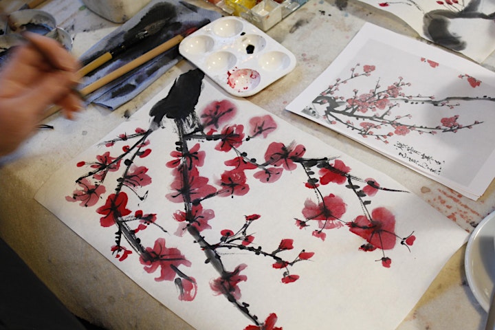 Sumi-e Japanese painting workshop image