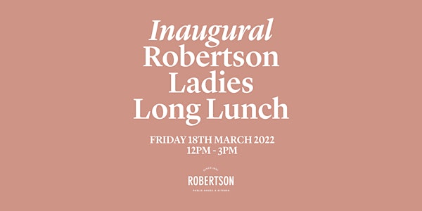 Inaugural Robertson Ladies Long Lunch