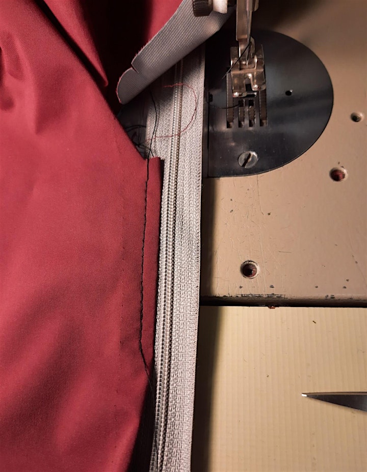 SEWING a zipper into a jacket-US/CA time zone (online live sewing guidance) image