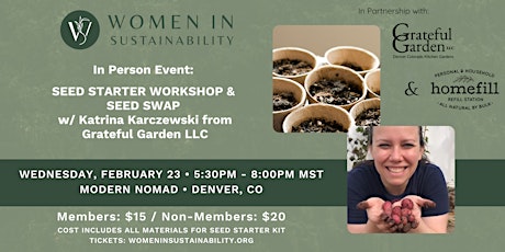 Women in Sustainability - Seed Starter Workshop &  Seed Swap tickets