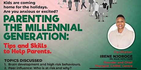 Parenting The Millenial Generation: Tips and Skills to Help Parents. primary image