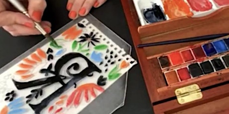 Watercolour Monotypes ONLINE class - Print & Prosecco tickets