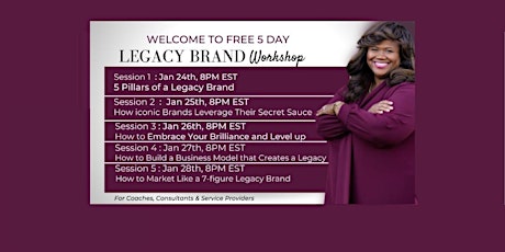 Legacy Brand Workshop tickets