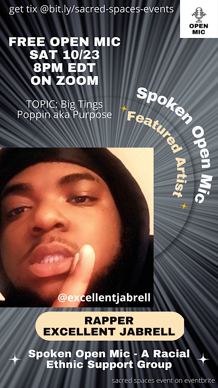 SPOKEN OPEN MIC - A Racial Ethnic Support Group image