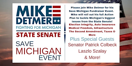 Save Michigan Event with Mike Detmer for State Senate tickets