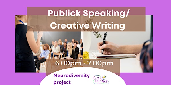 Public Speaking & Creative Writing Class/Teens 12+/4 weeks/€10 full prog