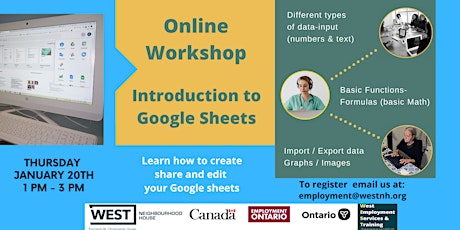 Intro to Google Sheets - online Workshop. Prepare for the digital world. tickets
