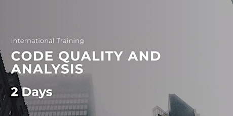 Virtual Code Quality and Analysis Training - English tickets