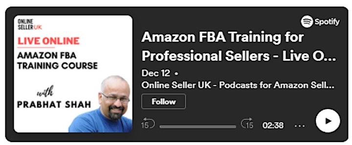 [LIVE / ONLINE ] Amazon FBA for Professional Sellers Training Course image