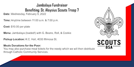 Troop 7 Jambalaya Fundraiser tickets