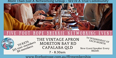 Five Foot Rope Brekkie Networking Event - July tickets
