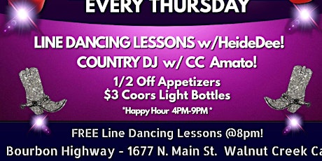 Free Line Dancing Lessons - Country DJ - Karaoke tickets