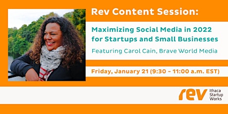 Rev Content Session: Maximizing Social Media in 2022 for Startups tickets