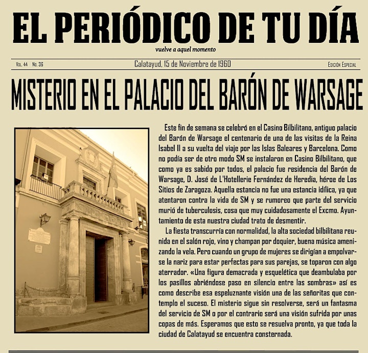 Imagen de ESCAPEROOM - MISTERIO EN EL PALACIO DEL BARÓN DE WARSAGE