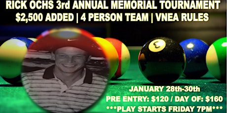 RICK OCHS Memorial  Pool Tournament at Bigs Bar Sioux Falls tickets