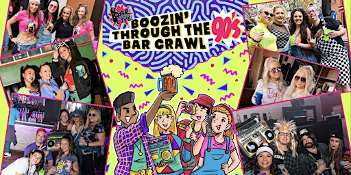 Imagem principal do evento Boozin' Through The 90s Bar Crawl | Charlotte, NC -Bar Crawl LIVE!
