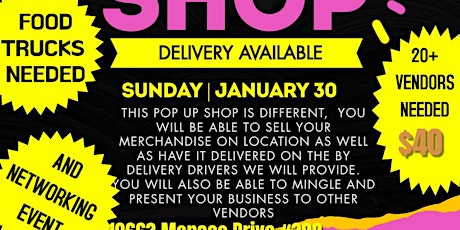 Pop Up Shop (Sponsored by Delivery Kings) tickets