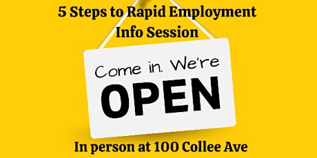5 Steps to Rapid Employment Information Session (ON ZOOM) tickets