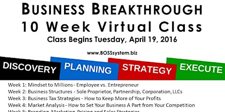 Business Breakthrough 10 Week Virtual Course Registration primary image