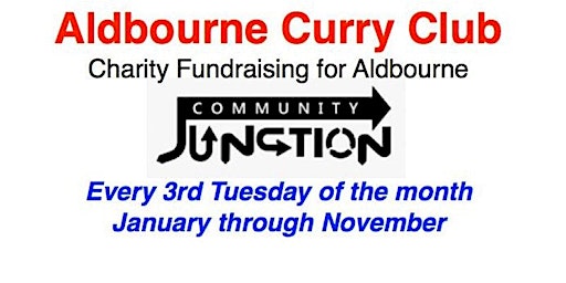 Imagen principal de Aldbourne Curry Club monthly at the Burj, fundraising for ‘The Junction’.