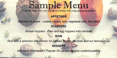 The Ultimate Sri lankan dining experience - Sri Lankan pop up primary image