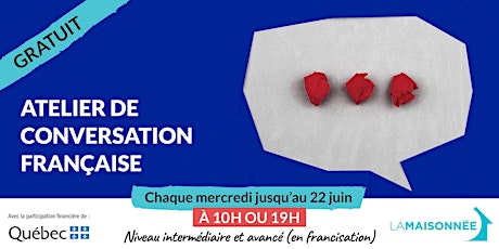 Ateliers de conversation française en ligne tickets