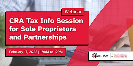 CRA Tax Info Session for Sole Proprietors and Partnerships tickets