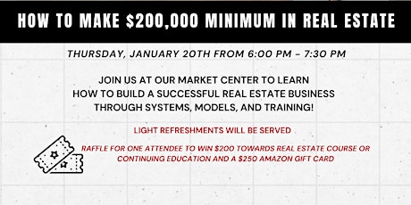 Copy of HOW TO MAKE $200,000 MINIMUM IN REAL ESTATE tickets