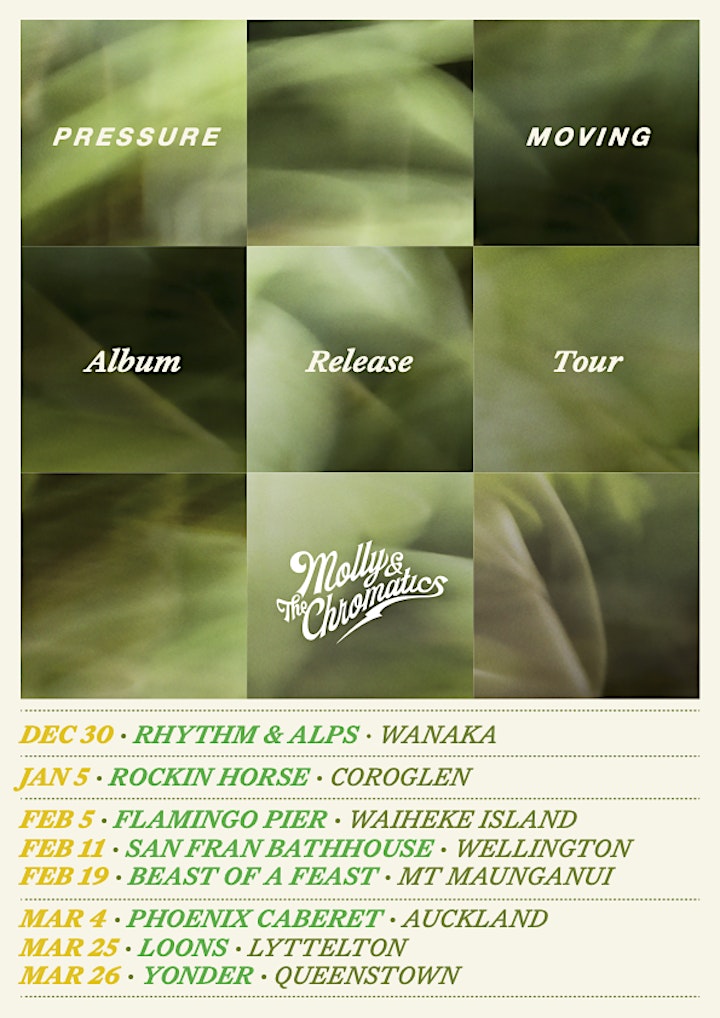 
		Molly & The Chromatics 'Pressure Moving' Album Release Tour - Wellington image
