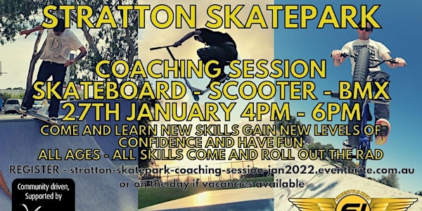 Stratton skatepark coaching session - skateboard, scooter and BMX