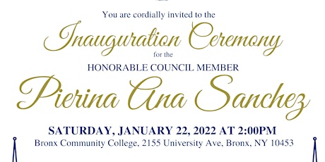 Council Member Pierina Sanchez Inauguration Ceremony tickets