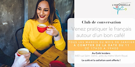Club de conversation en français pour débutants (es)- Janvier tickets