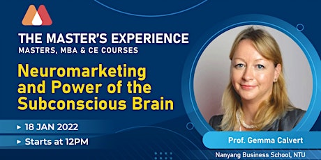 The Master's Experience : Neuromarketing & Power of the Subconscious Brain tickets