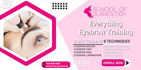School of Glamology: Everything Eyebrows, 3 Day Training, Learn 8 Methods!