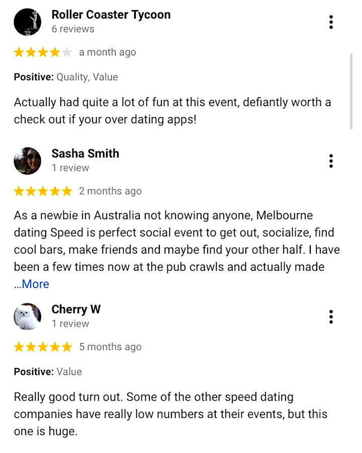 Melbourne Speed Dating Night 30-39s Singles Events at Melbourne Meetups image