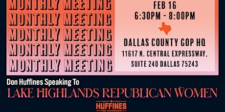 Don Huffines with Lake Highlands Republican Women tickets