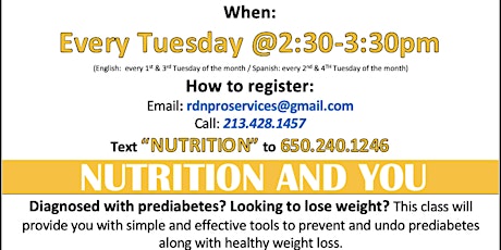 Nutrition and You tickets