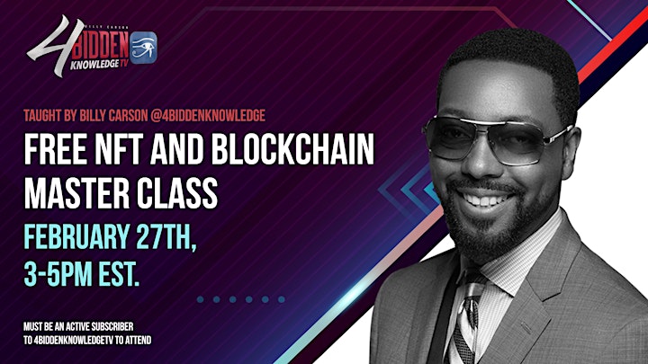 
		FREE NFT and Blockchain Masterclass Taught by Billy Carson image
