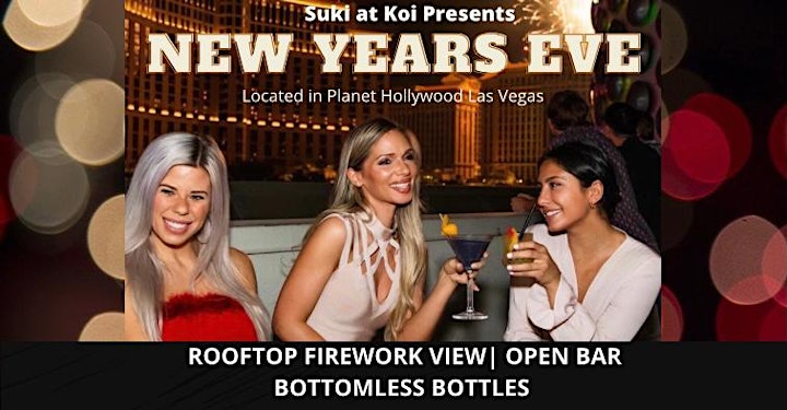 New Years Eve Open Bar ($70 Limited) | FIREWORKS Las Vegas Strip View! image